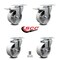 Service Caster 4 Inch Semi Steel Wheel Swivel Top Plate Caster Total Lock Brakes SCC, 2PK SCC-TTL20S415-SSR-2-S-2 - alternate 5